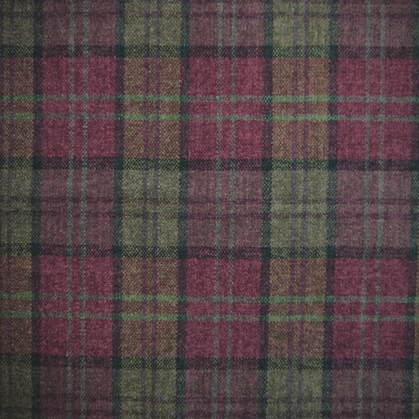 Lana Plaid Fabric Col Claret